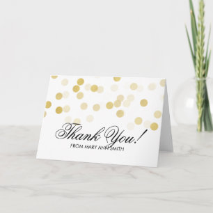 "Thank you" 30th Birthday Gold Foil Glitter Lights Thank You Card
