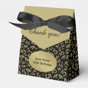 Thank You: 45th Birthday Theme Gold/Black Favour Box
