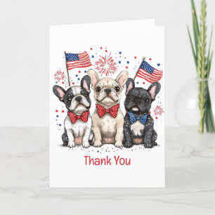 Thank You 4th Of July French Bulldogs Card