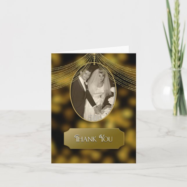 Thank You, 50th Wedding Anniversary, Photo Insert You Card (Front)