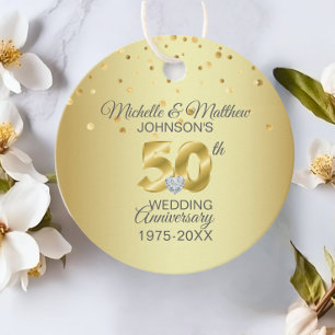 Thank You 50th Year Golden Wedding Anniversary Favour Tags