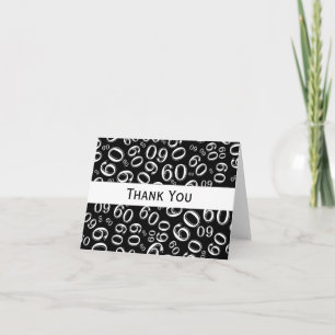 Thank You 60th Birthday Number Pattern Black/White Card