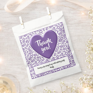 Thank You 60th Random Number Pattern Purple/White Favour Bags