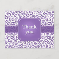 Thank You 65 Number Pattern Purple/White