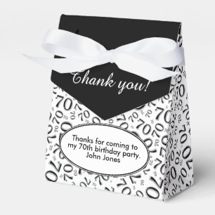 Thank You 70th Birthday Black/White Number Pattern Favour Box