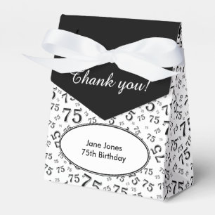 Thank You 75th Black/White Random Number Pattern Favour Box