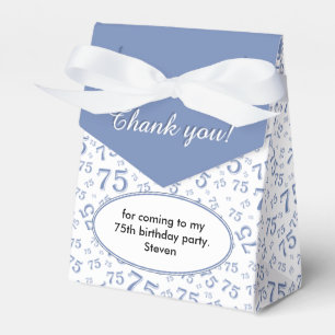 Thank You 75th Blue/White Random Number Pattern Favour Box