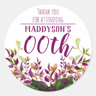 Thank You 80th 90th 91st 92nd 95th 98th 99th Classic Round Sticker