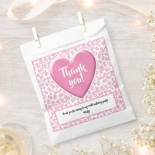 Thank You 80th Random Number Pattern Pink/White Favour Bags