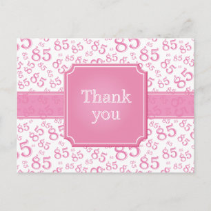 Thank You 85 Number Pattern Pink/White Postcard