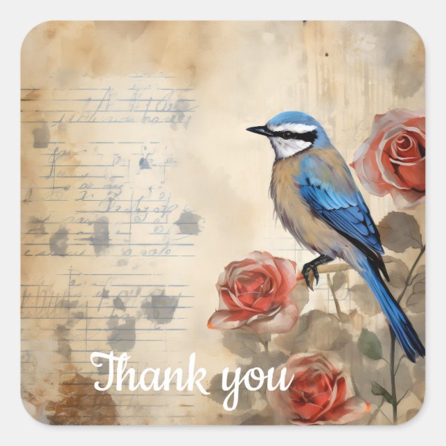 Thank you 8 square sticker (Front)