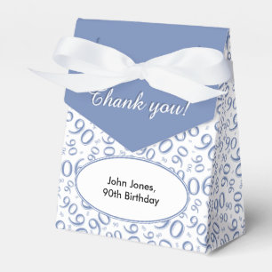 Thank You 90th Birthday Blue/White Pattern Favour Box