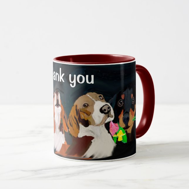 Thank You  - a dog gathering Mug (Front Right)