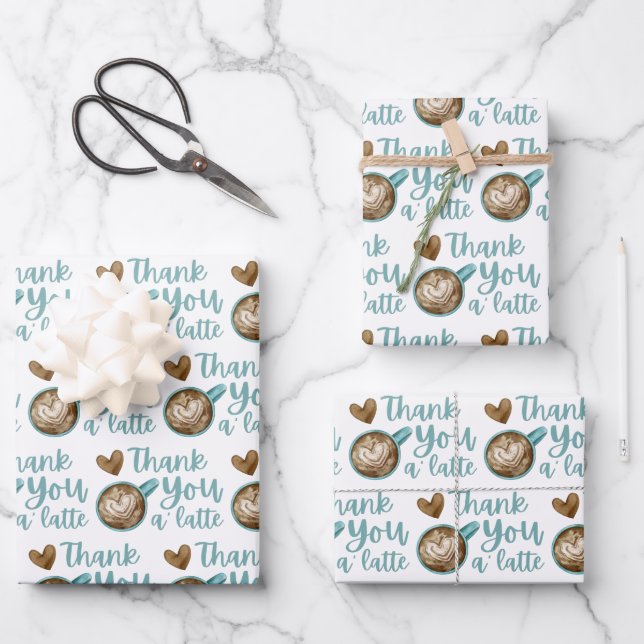 Thank You A Latte Wrapping Paper Sheets  (Front)