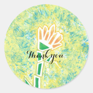 Thank you Abstract Floral Flower Stickers