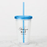Thank you add couple name initial letter text date acrylic tumbler<br><div class="desc">For lovers like us</div>