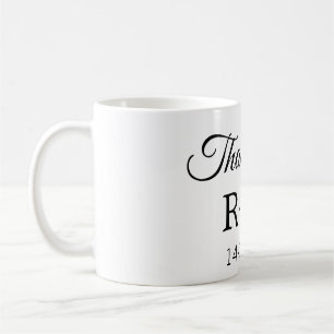 Thank you add couple name initial letter text date coffee mug