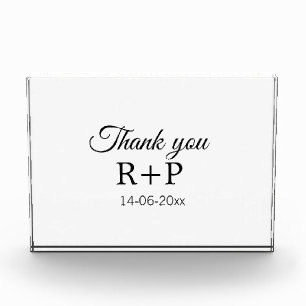 Thank you add couple name initial letter text date photo block