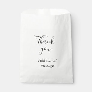 Thank you add name message simple stylish calligra favour bags