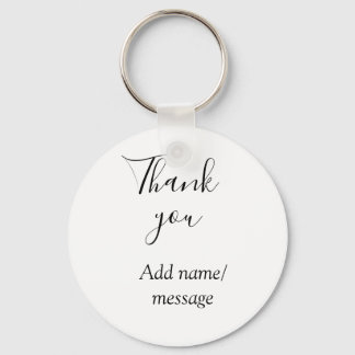Thank you add name message simple stylish calligra key ring