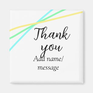 Thank you add name message simple stylish calligra magnet