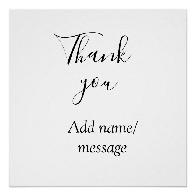 Thank you add name message simple stylish calligra poster (Front)