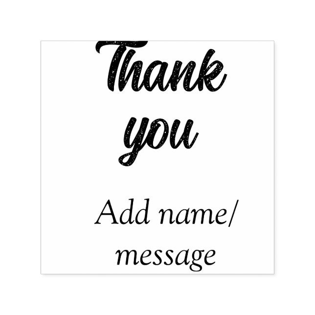 Thank you add name message simple stylish calligra self-inking stamp (Design)