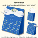 Thank You, & Add Your Names Cobalt Blue & White Favour Box<br><div class="desc">See the range of Favour Boxes - Add your Name and a message.</div>