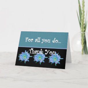 THANK YOU Admin Professionals Day BLUE FLOWERS Card
