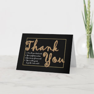 THANK YOU Admin Professionals Day BROWN Letters Card