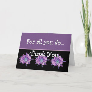 THANK YOU Admin Professionals Day PURPLE FLOWERS Card