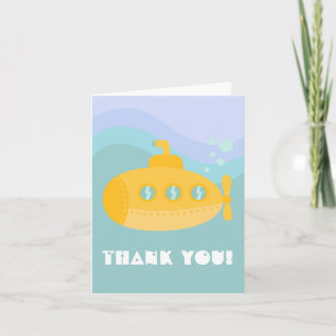 Thank you - Adorable Yellow Submarine Underwater Card