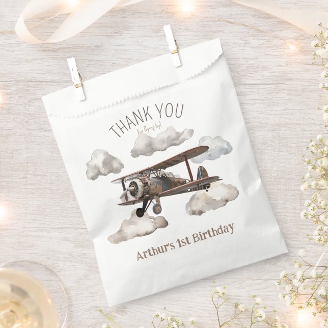 Thank you Airplane party favor bags (Clipped)