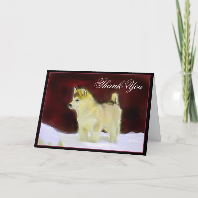 Thank You Alaskan Malamute greeting card (Front)