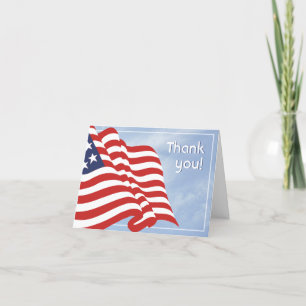 Thank You - American Flag Illustration - July 4th Card