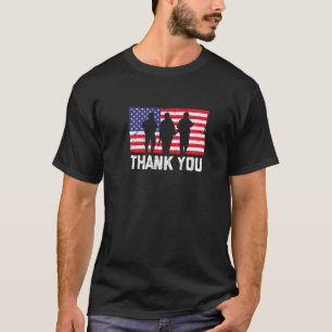 Thank You American Flag Military Heroes Veteran Da T-Shirt