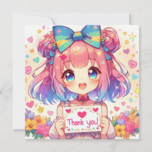 Thank you Anime girl card
