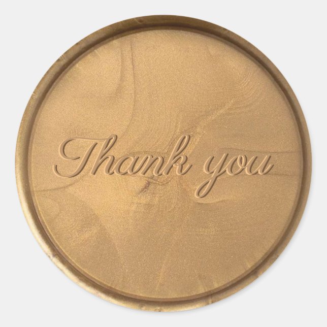 Thank you Antique Gold Wax Seal Sticker (Front)