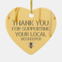 Thank You Apiary Honey Drips Yellow Ornament