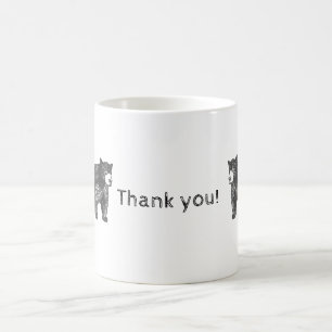 Thank You Appreciation Artistic Black Bear Coffee Mug