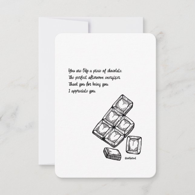Thank You, Appreciation Card - Chocolate, Flat (Front)