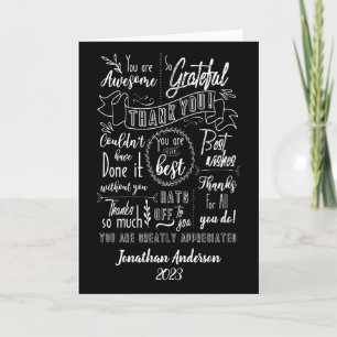 Thank You Appreciation Chalkboard Card