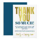 Thank You Appreciation Gold Blue Thanks