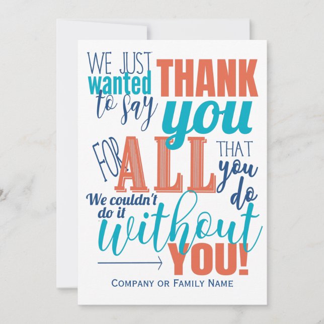 Thank You Appreciation Thanks Message (Front)