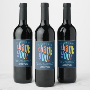 Thank You Appreciation Wine Label