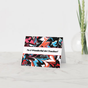 Thank You Art Teacher Abstract Art Card