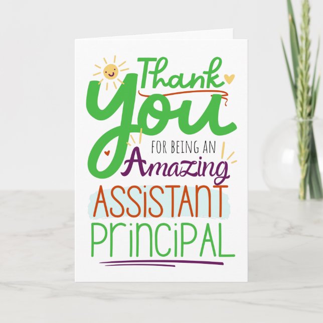 Thank You Assistant Principal Appreciation Card (Front)