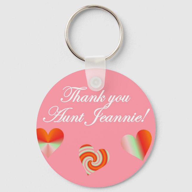 Thank you Aunt Jeannie Key Ring (Front)