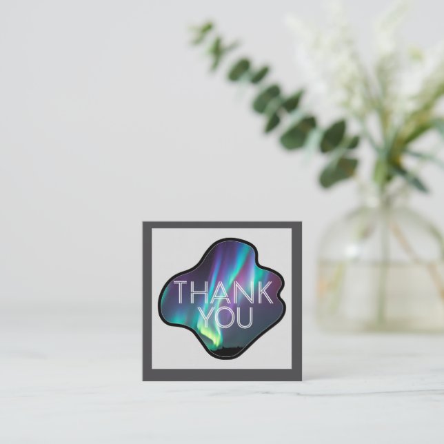 Thank You, Aurora Borealis  Enclosure Card (Standing Front)