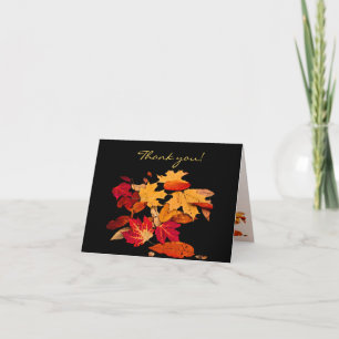 Thank You Autumn Foliage in Orange Red Yellow Card